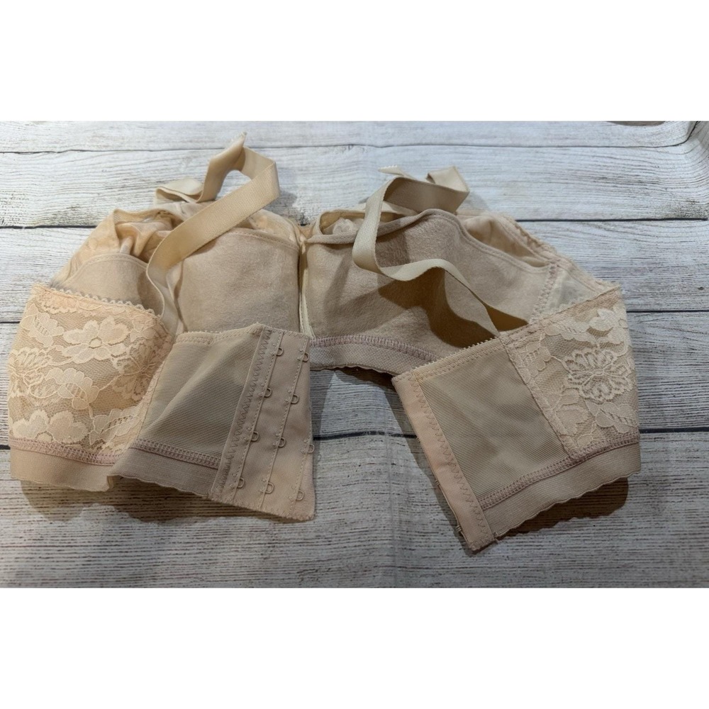 Vtg NOS 34G #708 Cameo Coutures Bullet BRA Beige Lace Torpedo Cone Wireless GH1 - Picture 5 of 6